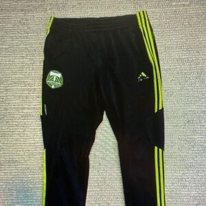 Adidas Kids Black Joggers with Neon Yellow Accents